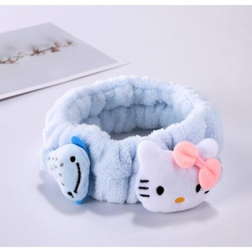 Sanrio hello kitty Cute Cartoon head hoop Girls Washing Face Sports Headband Cute Plush Headband girl hair ring
