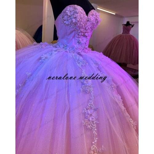Pink Lace Quinceanera Dresses Ball Gown Prom Dress Off the Shoulder Vestidos Vx De Quinceanera Sweet 15 Prom Party Gowns