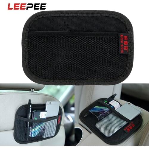 LEEPEE Car Storage Net Bag Car Seat Back Organizer Auto Accessories Stowing Tidying Automotive Pocket for Phone Keys Multi-use