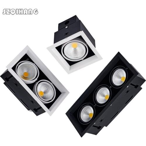 Super Bright Recessed square LED Dimmable Downlight COB 10w 20W 30w LED Spot light LED decoration Ceiling Lamp 110V 220V