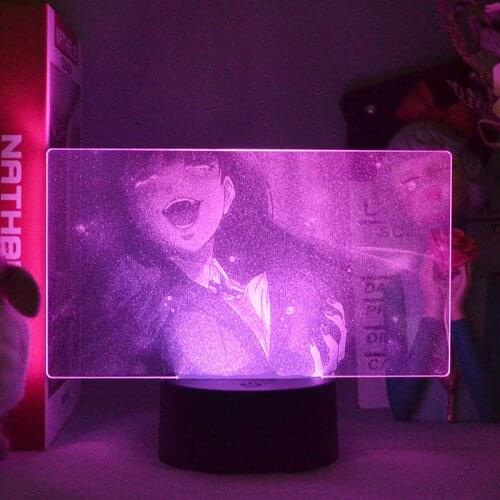 Super Kawaii Anime Kakegurui Figuine Night Light Jabami Yumeko Retro Stylish Photo Lighting Gadgets 3D Picture Desk Lamp Bedroom
