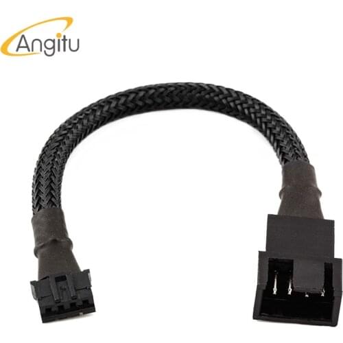 Angitu Graphic Card 4-Pin PWM GPU Motherboard Fan Adapter Cable Compatible with 4pin and 3pin Fan Black Sleeved 30cm