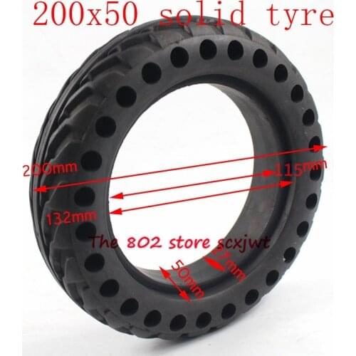 High Quality 200x50 Explosion-proof Electric Bike Scooter Tubeless Tyres 8 Inch Motorcycle Solid Wheel Tires Bee Hive Holes