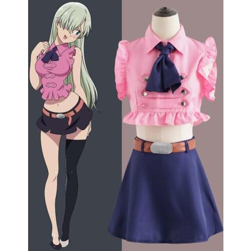 Anime The Seven Deadly Sins Elizabeth Liones Full Set Skirt Uniform High Quality Female Cosplay Halloween Costume Party