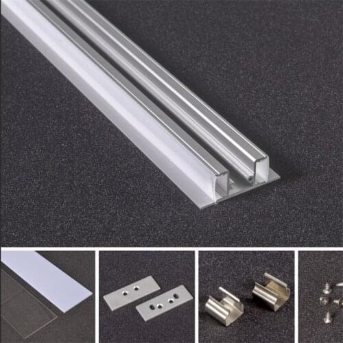 Free Shipping Hot Selling Aluminum Profile With Milky Cover , End Caps and Clips for Decoration 2m/pcs 30m/lot