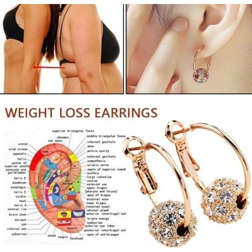 1 Pair Magnetic Slimming Earrings Lose Weight Body Relaxation Massage Slim Ear Studs Health Jewelry Girls Women Best Gift