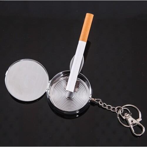 1Pc Stainless Steel Mini Round Tobacco Case Portable Keychain Travel Cigarette Box Smoking Accessories Men Gifts