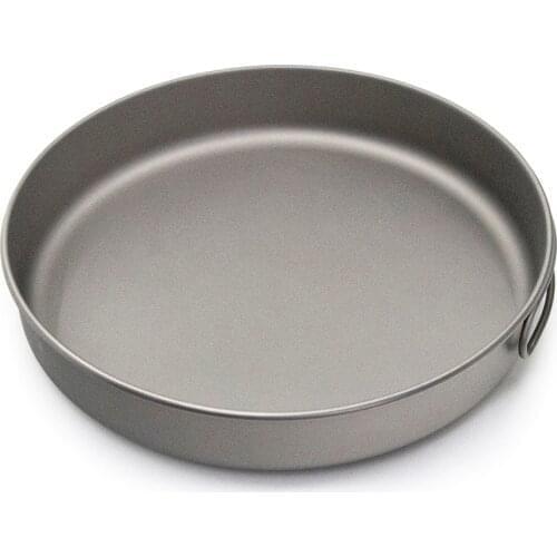 1000ml Camping Titanium Pan Ultralight Titanium Frypan Bowl Water Cup Outdoor Tableware Cookware Utensils Picnic Frying Pan