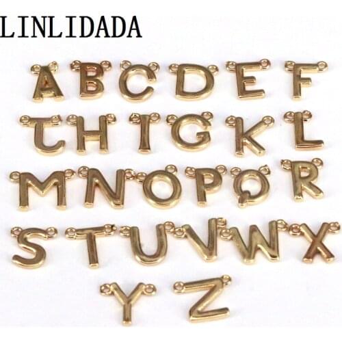 26Pcs, Gold Color Letter A-Z Charm Alphabet Pendant for Necklace DIY Handmade Fashion Jewelry Making