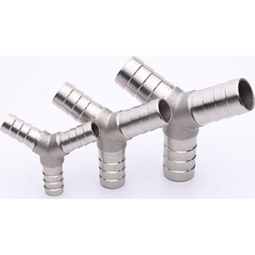 304 Stainless Steel Y-Shape Tee Barb Hose Fittings 6mm- 25mm 3 Way Hose Tube Barb Barbed Coupling
