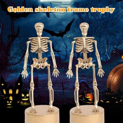 4PCS Halloween Golden Best Costume Skeleton Trophies Party Favors Awards Multiple Purposes Skeleton Award