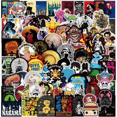 10/50/100/Japanese Cartoon Anime One Piece Sticker Laptop Suitcase Skateboard Motorcycle Sticker Kids Gift