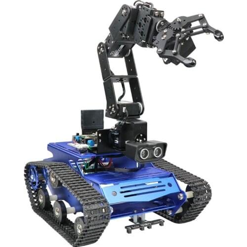 6DOF Mechanical Arm Tracked Vehicle Tankbot Tracking Obstacle Avoidance Robot Intelligent STM32 Programming