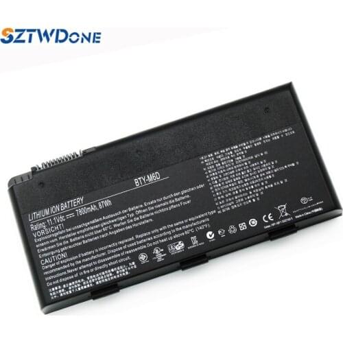 SZTWDONE BTY-M6D Laptop battery For MSI GT780R GT780DX GT783R E6603 For RaBook F640 F630 F650 F730 F740 F750 F760 11.1v 87wh