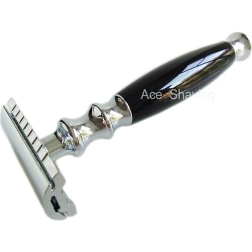 Acrylic Metal Wood Handle Stainless Beard Shaving Double Edge Blade Safety Razor Remove Gift Box