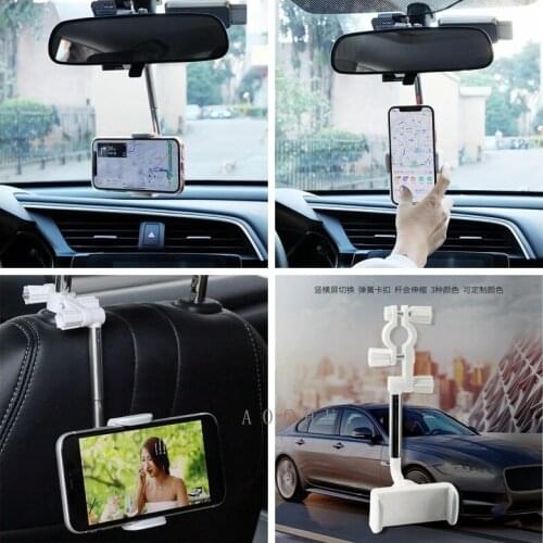 Car mobile phone bracket Automobile rearview mirror buckle type navigator bracket Car Phone Holder Stand Adjustable Support