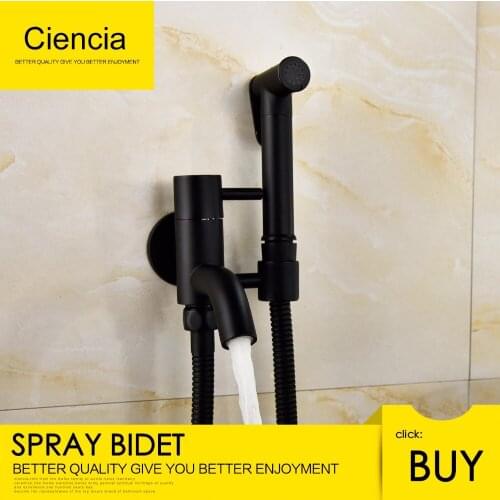Free Shipping Brass Black Bidets Faucet Toilet Cleaner Shower Spray Bidet Sprayer Toilet Faucets Shower Bidet Handheld Bidet