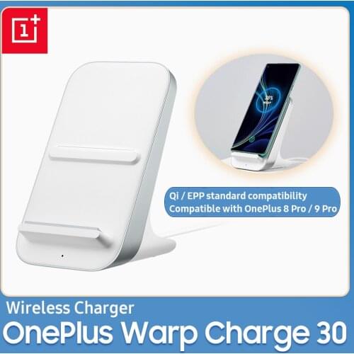 OnePlus Warp Charge 30W Wireless Charger with Bedtime Mode Air Cooling Qi/EPP Fast Charging for OnePlus 8Pro/9Pro Smart Phone
