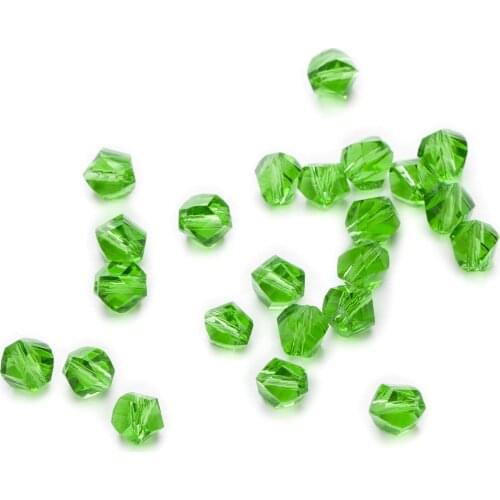 50 Piece Lawngreen Twisted Cut Faceted Crystal Glass Spacer Beads Jewelry Making For Handmade Bracelet Necklaces DIY 6-10mm