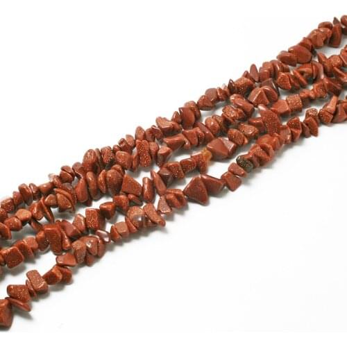 Natural Chip Beads 5-8mm Natural Gold Sand Stone Freeform Gravel Stone Beads For Diy jewelry making 34"/87cm strand
