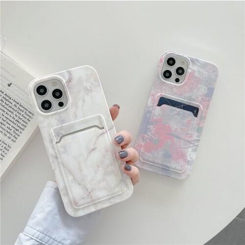 Wallet Case For iPhone 12 Pro Max 11 XR X XS Max 7 8 Plus SE 2020 Luxury Marble Silicone Card Slot Holder Bags Cover 11 Pro Max