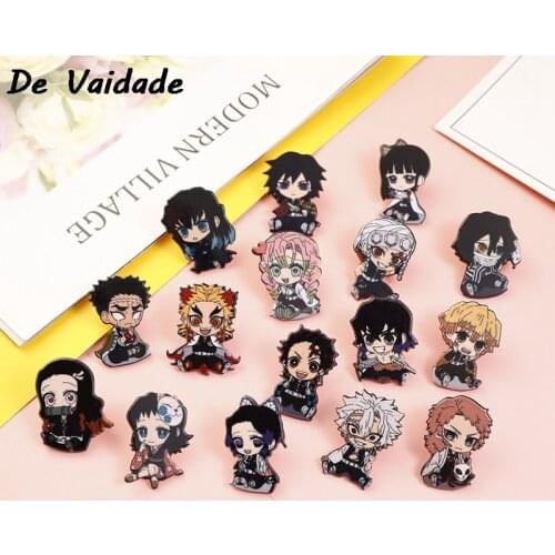 Demon Slayer: Kimetsu No Yaiba New Arrival Japan Anime Brooches Badge Pin Bag Pendant Gift School Cosplay Backpack Clothes