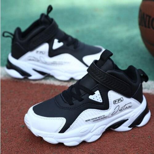 Childrens sports shoes 2020 new spring and autumn boys basketball shoes winter plus velvet warm little boy two cotton shoes