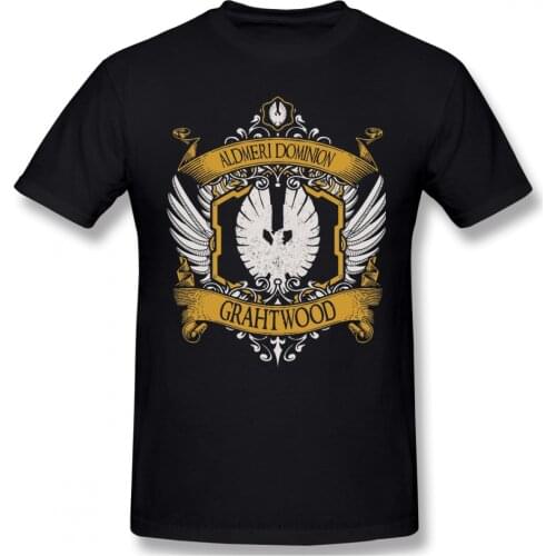 Aldmeri Dominian Print Cotton Funny T Shirts The Elder Scrolls Khajiit Tamriel Game Men Fashion Streetwear