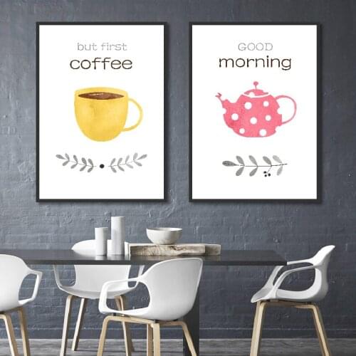 Canvas Pictures Kitchen Modular picture Coffee Tea Posters Print Nordic Kitchen Room Wall Art Picture Home Decor Canvas Painting
