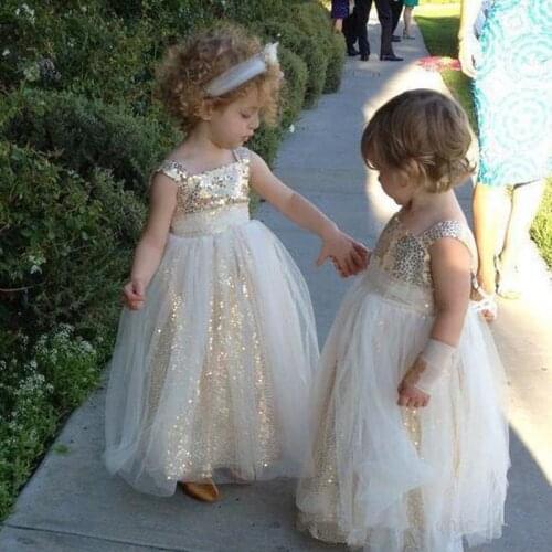 Pretty Flower Girls Dresses Sleeveless Kids Puffy Prom Party tulle Ball Gown For Girl