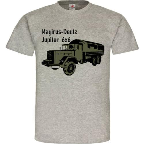 Magirus-Deutz Jupiter 6x6 Truck BW Vintage Flatbed Truck T-Shirt. Summer Cotton Short Sleeve O-Neck Mens T Shirt New S-3XL