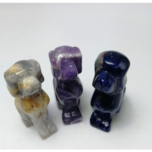 1 pc handmade animal caving cute crystal dog natural gemstonedog for decoration or collection