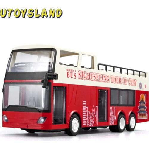 Simulation RC Double-Decker Sightseeing Bus City Bus Model Car Toy Brain-Training Toy For Children Education Toys Birthday Gift
