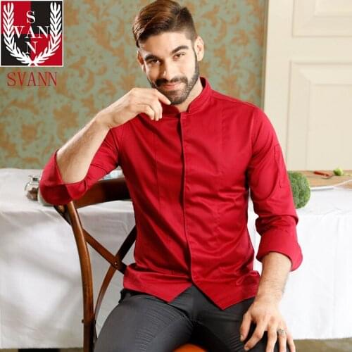 Autumn restaurant kitchen chef competion long sleeve washable chef jackets classic stand collar breathable cook jackets