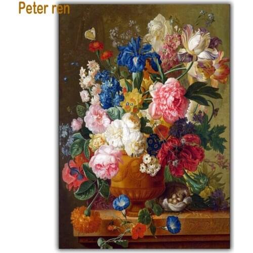 Peter ren Diy diamond painting Cross stitch kit Diamond embroidery Beautiful peony Square crystal Resin Mosaic Crafts needlework