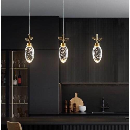 New Nordic Led Pendant Light Dining Room Modern Hanging Suspension Lighting Bar Table Crystal Bedside Small Indoor Decor Lamp