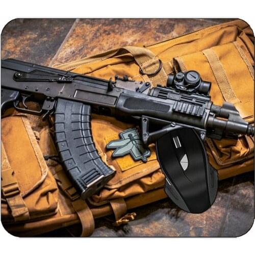 Office Mouse Pad Aks-74U Machine Gun Mouse Pad With Stitched Edges