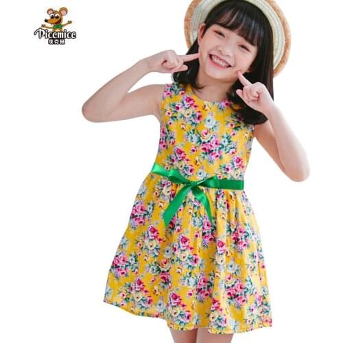 2-7 Years Girls Polka-Dot Dress 2021 Summer Sleeveless Flower Clothing Kids Baby Princess Dresses Children Clothes