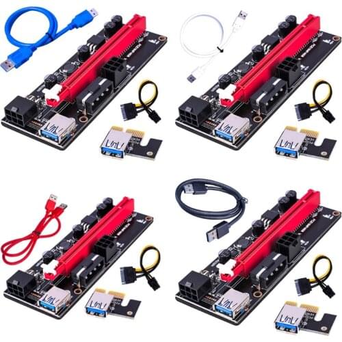 PCI-E PCIE Riser 009 Express 1X 4x 8x 16x Extender USB Riser 009S GPU Dual 6Pin Adapter Card SATA 15pin for BTC Miner