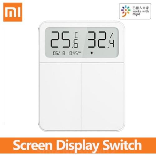 Xiaomi Mijia Screen Display Switch Single/Double Bond Temperature Humidity Display APP Control Work with Bluetooth Mesh Gateway