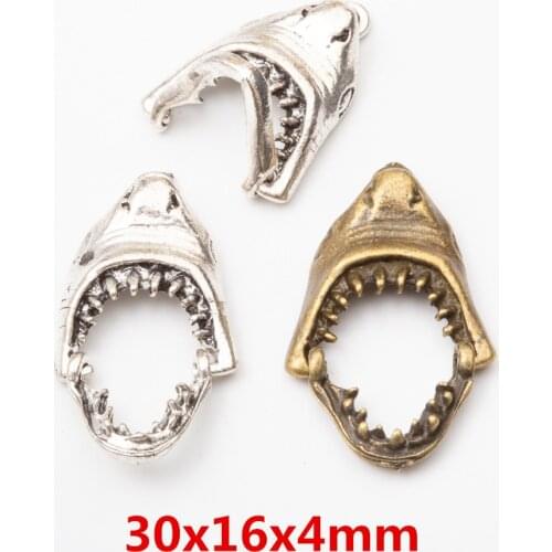 10pcs Vintage Marine animal Shark shark mouth Pendant Charm for Jewelry Making DIY Handmade Horse Pendant 5841
