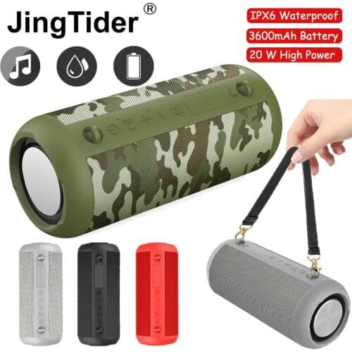 DB18 Outdoor Bluetooth 5.0 Speaker 20W High Power Portable Wireless Subwoofer IPX6 Waterproof Bass Stereo Hifi Column SoundBox