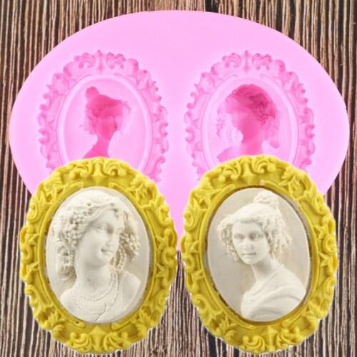 Frame Woman Silicone Molds Fondant Cake Decorating Tools Polymer Clay Candy Chocolate Gumpaste Moulds Cake Baking Mold