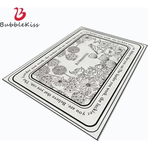 Bubble Kiss Carpet In The Living Room Light Luxury Nordic Style Black White Flower Pattern Carpet Home Customized Bedroom Rug