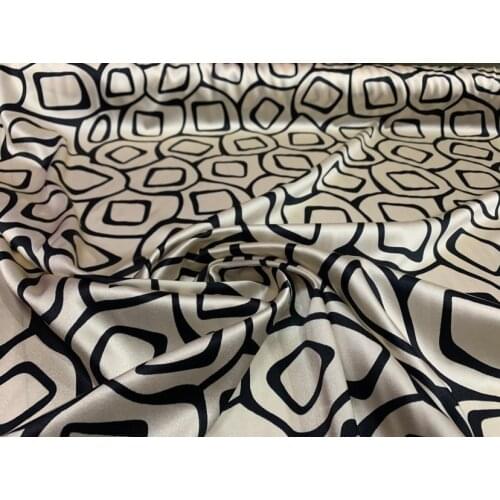 Japanese Style Irregular Pattern Print Silk Fabric Mulberry Silk Stretch Satin Cool Cheongsam Shirt Dress Fabric