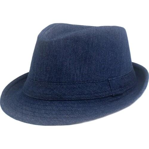 Fibonacci Summer Mens Hat Solid Fedoras Hat For Men Women Retro Denim Bowler Hats Gentleman Jazz Caps Adult Classic Fedoras