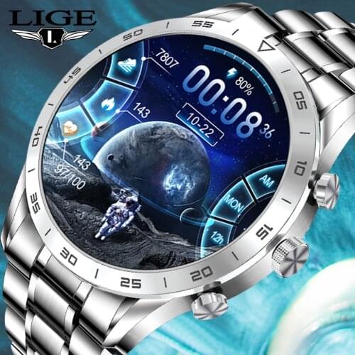 LIGE Bluetooth Call Men Smart Watch Sports Heart Rate Blood Oxygen IP68 Waterproof Watch Female Assistant Smartwatch Cмарт Часы