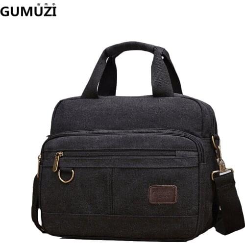 GUMUZI Fashion Design Canvas Mens Messenger Bag vintage Multifunction Shoulder Crossbody Bag High quality Women travel bags