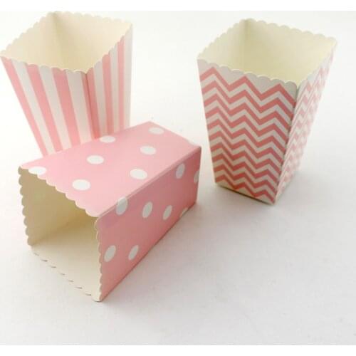 Wedding Decor Supplies Mini Popcorn Boxes Chevron Dot Striped Candy Buffet Favor Party Paper Loot Bags
