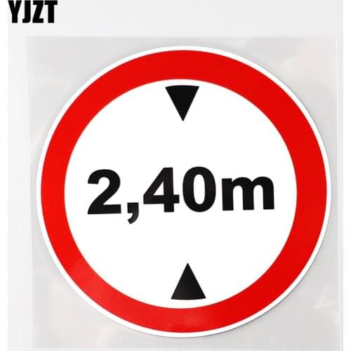 YJZT 12.3CM×12.3CM Warning Height Limit 2,40 m Truck Decal PVC Car Sticker 12C-0504